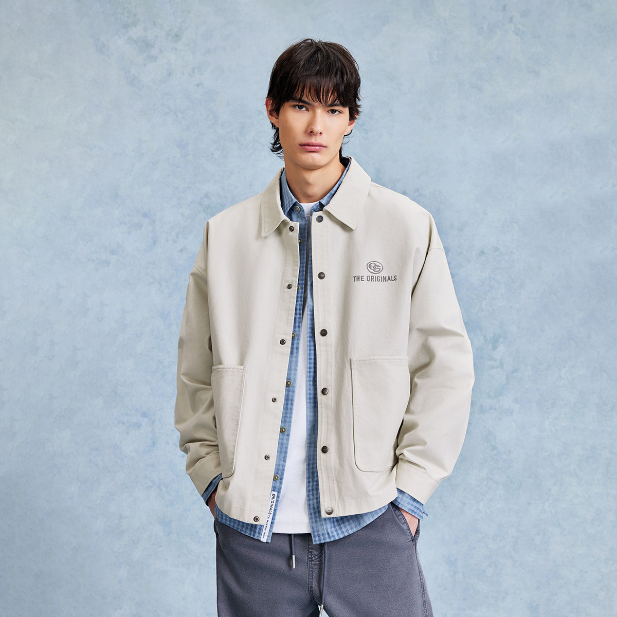 绫致杰克琼斯新款舒适宽松字母刺绣胶印翻领按扣外套衬衫上衣男装,男装,夹克,淘宝优惠券,粉丝福利购,淘宝优惠卷