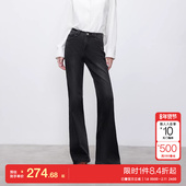 新款 做旧水洗低腰宽松微喇裤 长裤 绫致ONLY2025冬季 牛仔裤 女