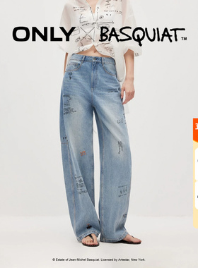 绫致ONLY2026夏季新款BASQUIAT联名纯棉高腰香蕉裤牛仔裤女