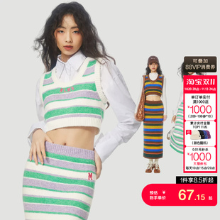 绫致MLMR多巴胺穿搭针织条纹背心