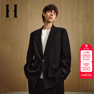 绫致SEASON 男 HIGH宽松平驳领商务休闲通勤外套含羊毛西装