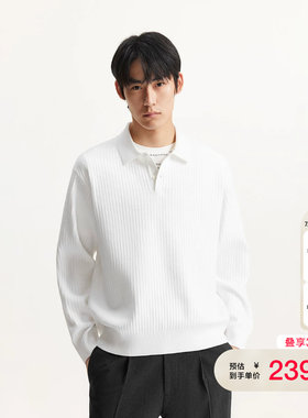 vj区绫致杰克琼斯男冬毛衣针织衫商务日常纯色潮流polo领长袖上衣