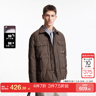 tq区绫致杰克琼斯冬翻领按扣门襟字母装 羽绒服 饰鸭绒长袖