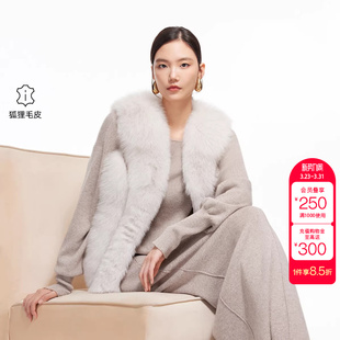 含狐狸毛皮羊皮革腰带上衣 新款 绫致Vero Moda皮草冬季