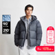 vj区绫致杰克琼斯男羽绒服冬季 印花简约纯色抽绳连帽宽松保暖外套