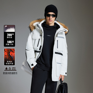 工装 中长款 毛领羽绒服三防泼水 装 tq区绫致发热纱杰克琼斯秋冬男士