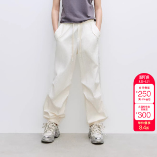 直筒束脚休闲裤 休闲运动风宽松长款 女 新款 绫致ONLY夏季