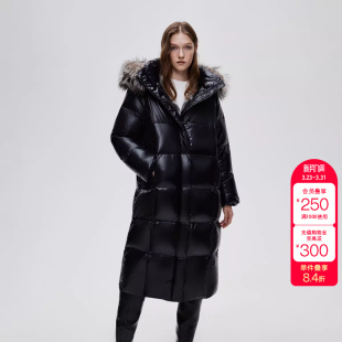 绫致ONLY冬季 90白鹅绒户外毛领立领保暖羽绒服女 新款