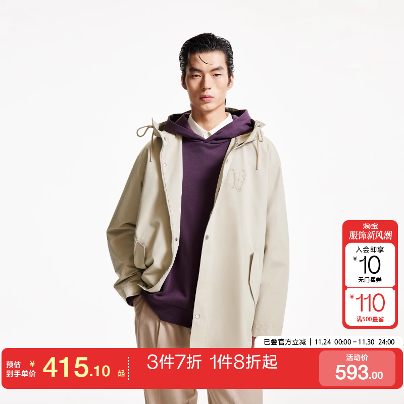 jq区绫致杰克琼斯DALI联名款春夏胶印日常休闲略宽松夹克外套男