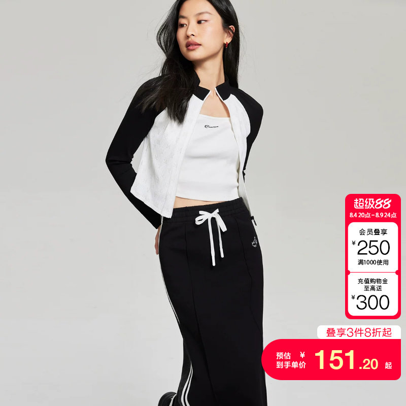 vq区绫致Vero Moda上衣女春夏H版型印花小立领拼色插肩袖短外套
