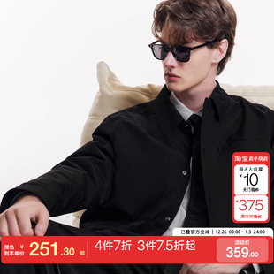 tq区绫致杰克琼斯秋冬简约纯色百搭潮流翻领薄款 羽绒夹克外套男