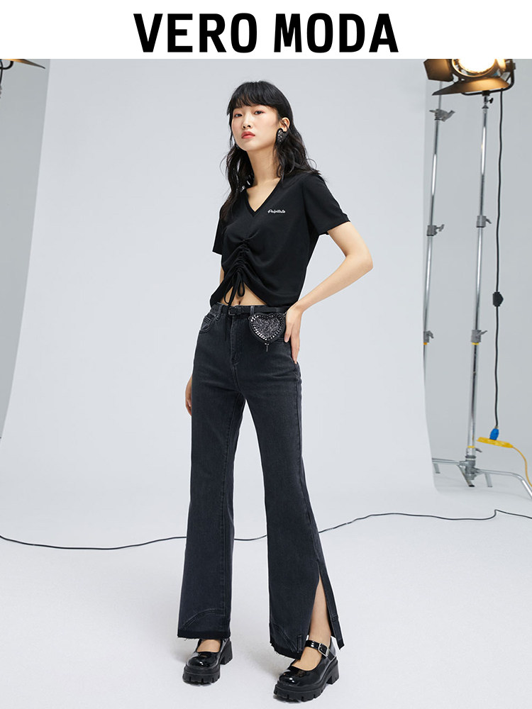 T ZONE AYA ZHI [COLLECTION] VERO MODA JEANS MICRO FLARE SLIT HIGH-WAISTED JEANS WOMENS FASHION VERSATILE