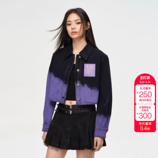 女时尚 牛仔衬衫 百搭潮 撞色翻领短款 ONLY春夏NBA联名款