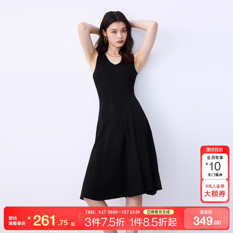 黑色简约无袖法式简约无袖