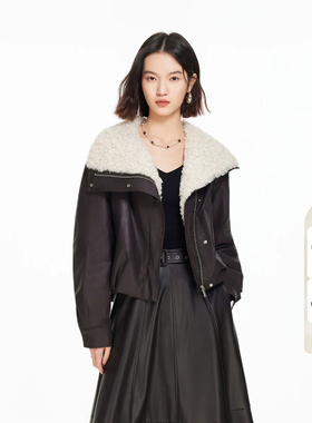 绫致Vero Moda羽绒服2026春季新款90白鸭绒松紧下摆毛领短款外套
