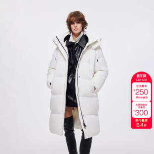 羽绒服女 90白鸭绒立领连帽中长款 绫致ONLY冬季 新款