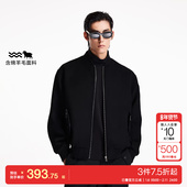 jq区绫致杰克琼斯24秋冬略宽松版 型时尚 百搭舒适棒球领毛呢大衣男