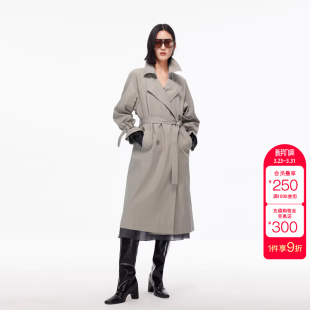 H版 新款 开衩底摆可拆腰带外套 Moda风衣秋季 绫致Vero