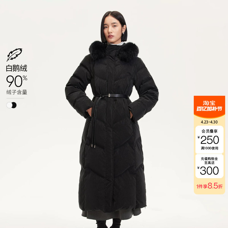 绫致Vero Moda羽绒服女冬新90白鹅绒可拆卸狐狸毛领时尚百搭