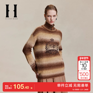 绫致SEASONHIGH NFL联名巴尔的摩乌鸦队秋冬女针织衫logo刺绣