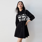 假两件衬衫 tq区绫致Vero Moda连衣裙秋冬甜美七分袖 裙子潮流