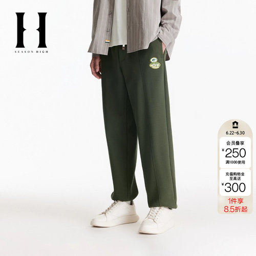 绫致SEASON HIGH男装NFL联名秋季休闲裤包装工队松紧束脚裤子