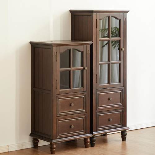 木之情美式乡村全实木酒柜