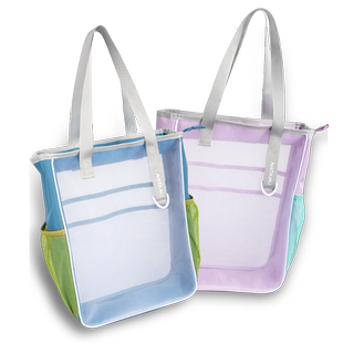 NATAMI奈多美补习袋透明网纱拎书袋小学生双肩补课包初中生大容量手提袋补习班作业试卷文件收纳袋