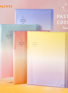 日本kokuyo国誉淡彩曲奇晴空30 40页资料册透明插页A4文件夹资料夹试卷透明大容量票据海报整理神器收纳袋