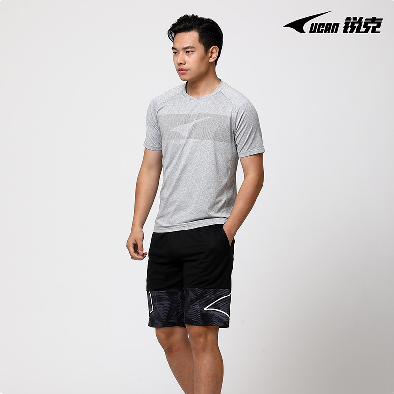 ucan锐克新款运动t恤男短袖透气薄款快干衣综合训练健身跑步t恤衫