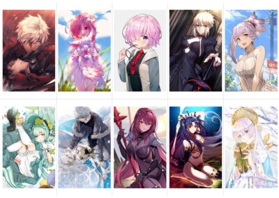 FATE 动漫小卡贴纸马口铁吧唧徽章挂饰串卡镭射哑光亮面