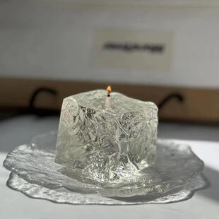 创意仿真冰块水晶果冻香薰蜡烛拍照道具卧室香薰摆件闺蜜生日礼物