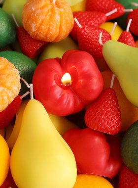 仿真水果造型香薰蜡烛番茄杨桃橘子草莓创意礼物蜡烛香薰室内摆件