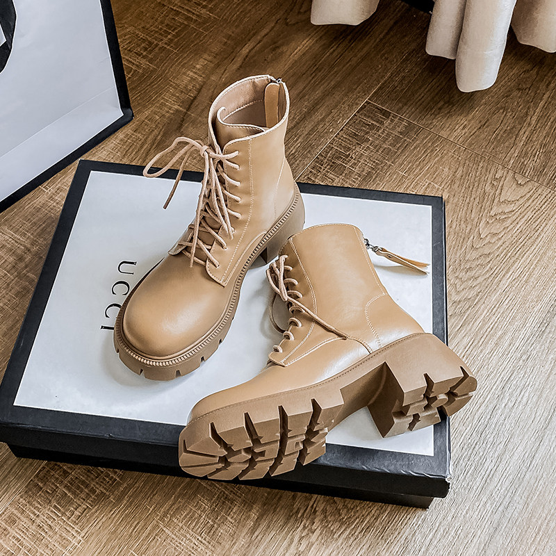 马丁靴女2025新款秋冬中筒英伦风厚底短靴春秋单靴大码女靴41到43,女鞋,马丁靴,淘宝优惠券,粉丝福利购,淘宝优惠卷