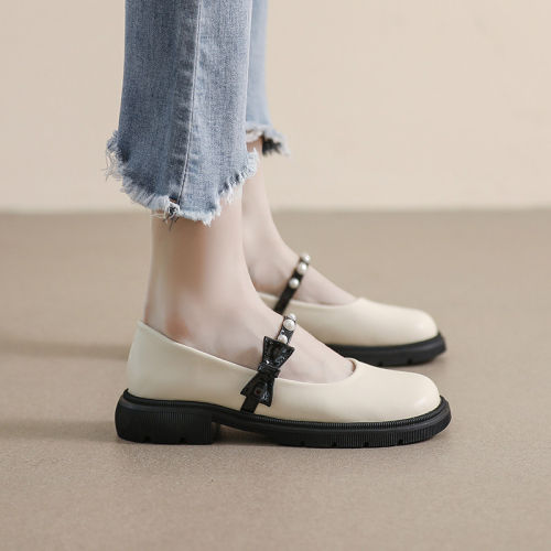 休闲超百搭~小皮鞋厚底玛丽珍鞋