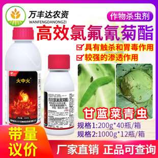 康禾立丰火中火7%高效氯氟氰菊酯蔬菜甘蓝菜青虫蚜虫农药杀虫剂