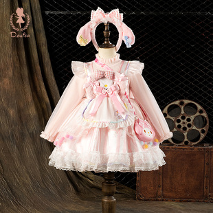 D.Bkyer女童美乐蒂洛丽塔公主裙冬季衣服儿童生日毛衣裙女孩裙子