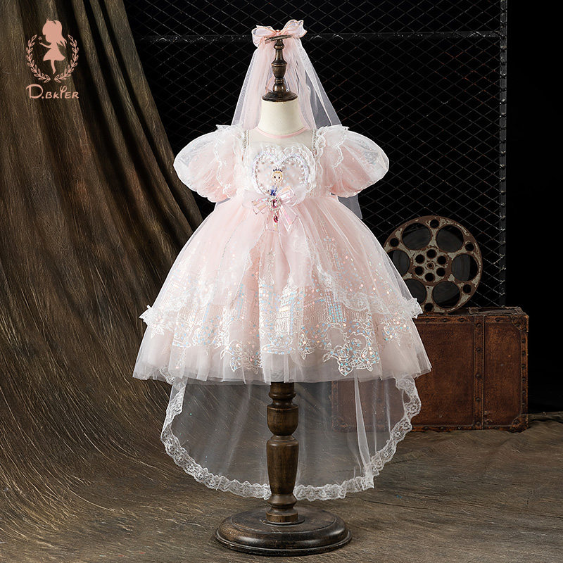 D.Bkyer艾莎公主裙女童冰雪奇缘拖尾爱莎小女孩独特超好看的裙子