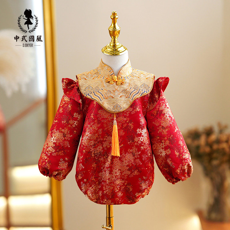 D.Bkyer女宝宝一周岁礼服中式薄绒抓周宴包屁衣服婴儿唐装秋冬,童装/婴儿装/亲子装,唐装,淘宝优惠券,粉丝福利购,淘宝优惠卷