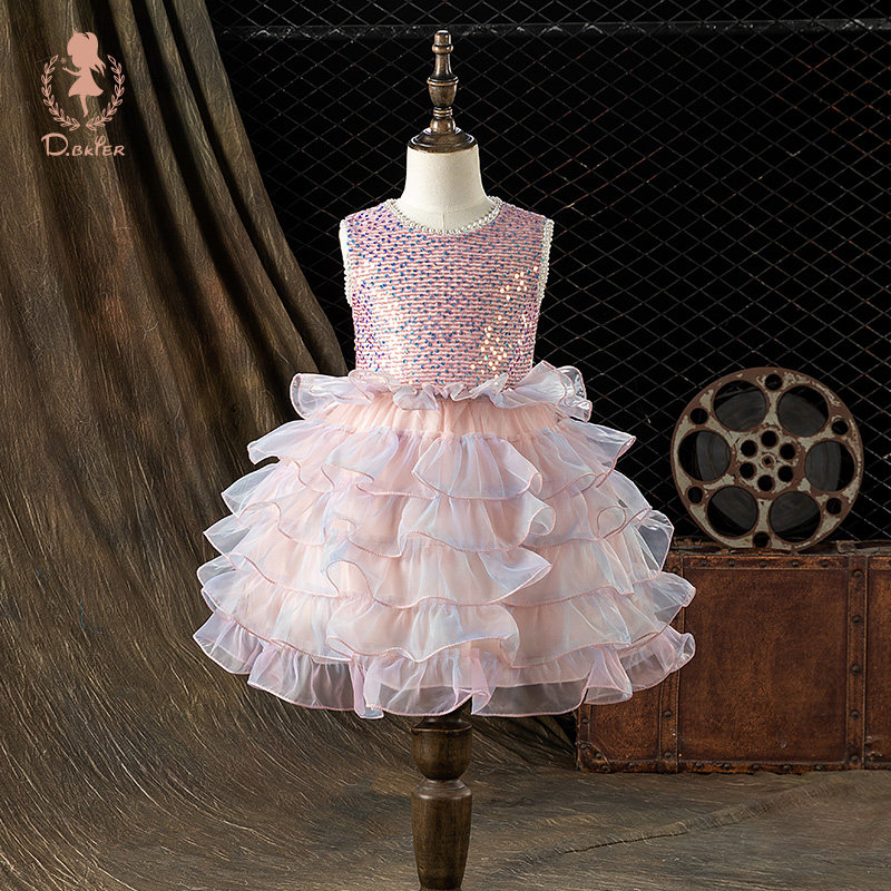 D.Bkyer女童蓬蓬裙公主裙礼服儿童走秀蛋糕裙绝美小女孩裙子夏装