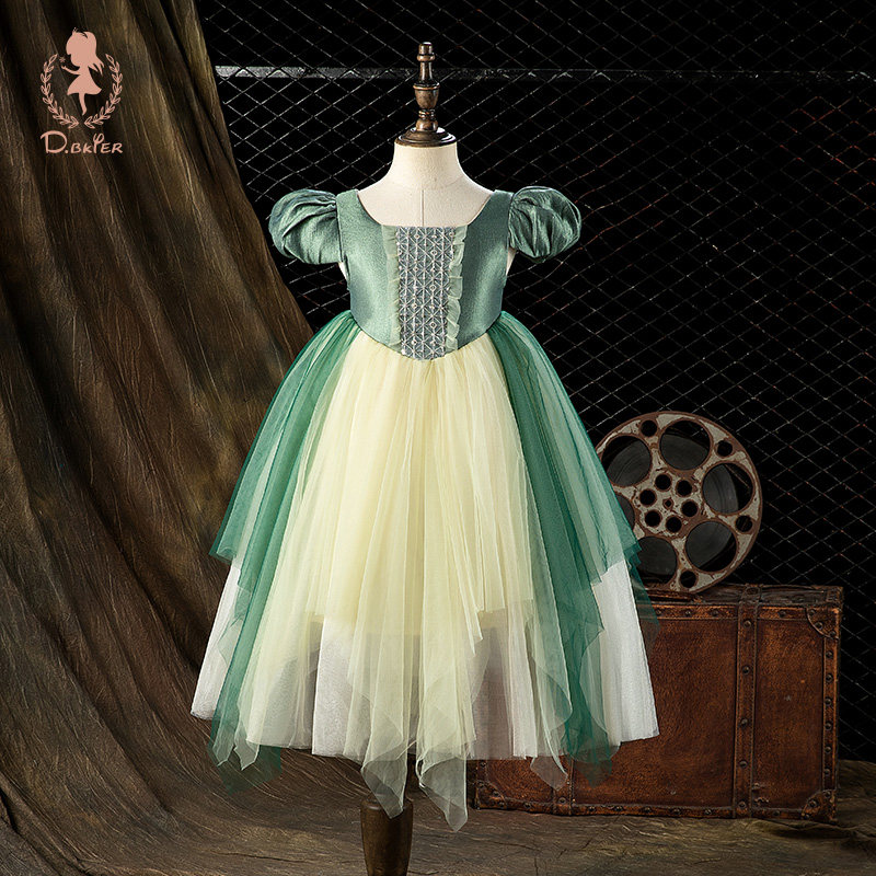 安娜公主裙女童夏季新款cosplay儿童舞会礼服迪士尼蓬蓬纱裙子夏