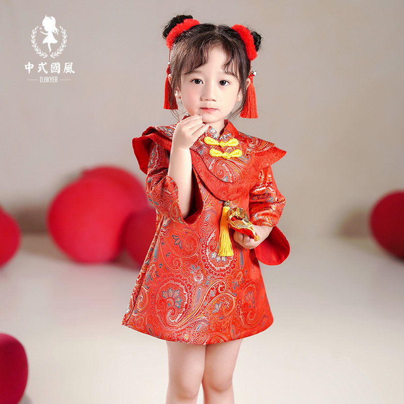 D.Bkyer周岁女宝宝礼服百岁薄绒婴儿秋冬衣服抓周一岁公主裙子