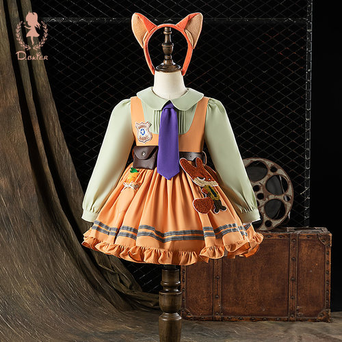 D.Bkyer女童狐狸尼克洛丽塔裙子