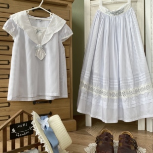 夏日眠系列Bunny魔法森林 条纹刺绣海军领 Lolita