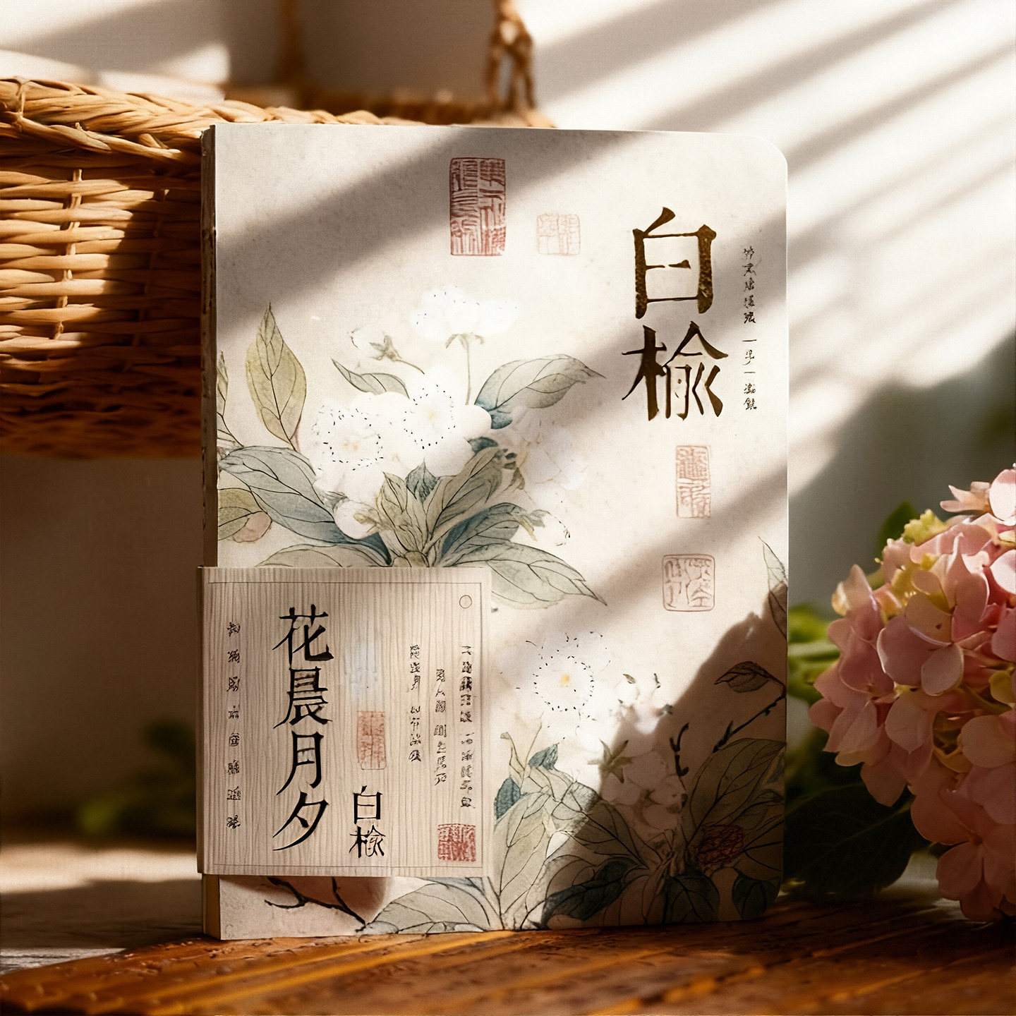 白糖商店 花晨月夕日记本 中国风古风空白本子手帐本笔记本盖章本