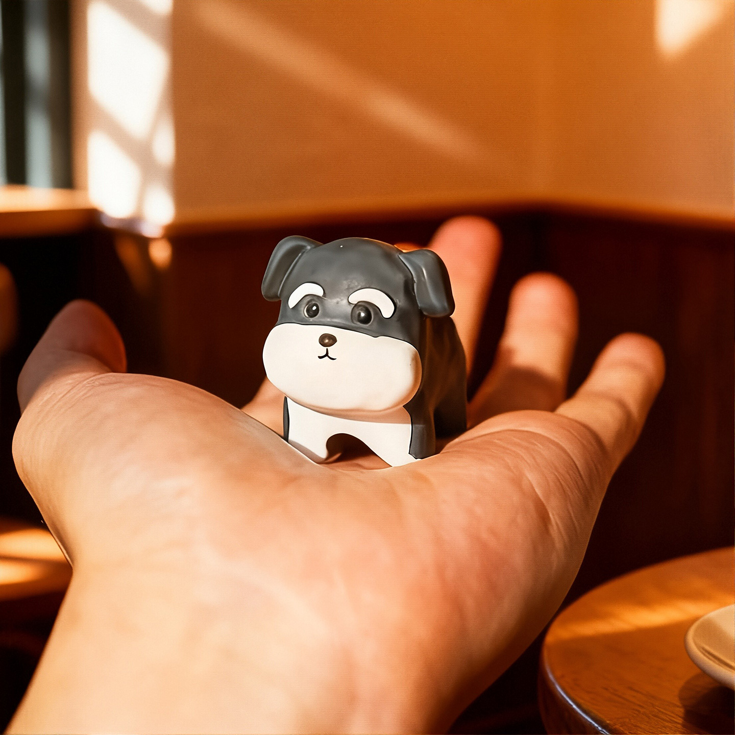 木雕风小狗摆件桌面家居礼物