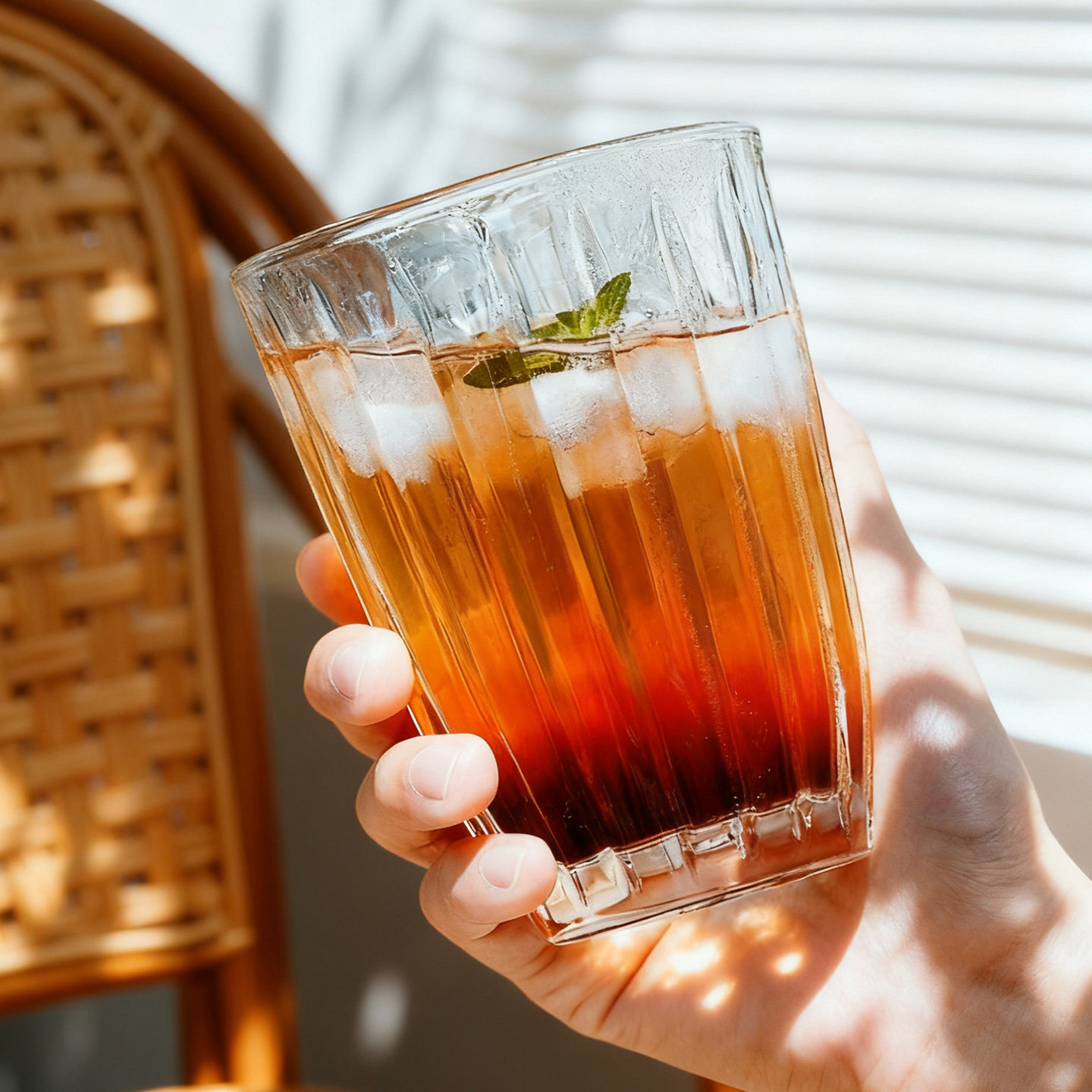 简约竖纹ins条纹玻璃杯