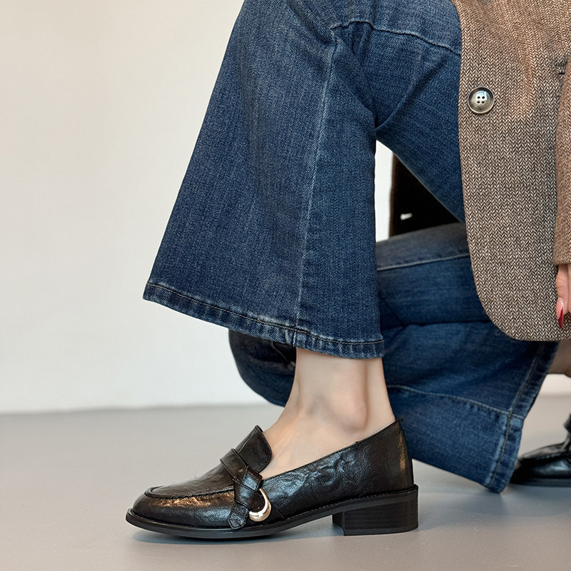 乐福鞋女2026新款浅口单鞋英伦风一脚蹬通勤小皮鞋软底上班工作鞋,女鞋,乐福鞋（豆豆鞋）,淘宝优惠券,粉丝福利购,淘宝优惠卷