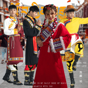 少数民族藏族服装藏袍男女款结婚旅拍写真服藏服西藏长裙演出藏裙