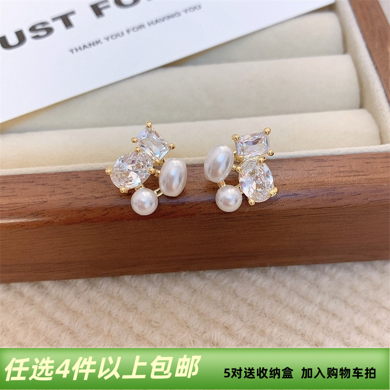 925银针583耳饰女简约小巧精致耳钉耳环女轻奢小众设计感耳钉